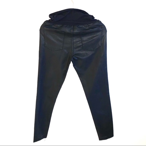 Black Maternity Leather Pants - Picture 4 of 10